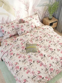 Простынь Сказка "Пионы винтаж" 150х215 см, перкаль