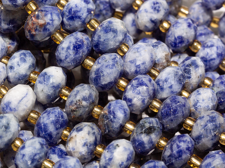 Бусины из содалита 10х7мм, рондель (10 шт)