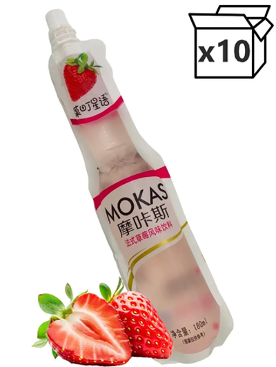 Напиток Mokas со вкусом Клубники с кусочками желе 180 мл * 10 шт