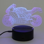 Светильник ночник «3D-Мотоцикл» на пластиковой подставке, с включателем USB