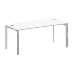 Onix Direct Lux Стол руководителя П-обр. м/к M-O.MP-SRR-5.8 Белый Бриллиант/Нержавеющая Сталь/Хром 1