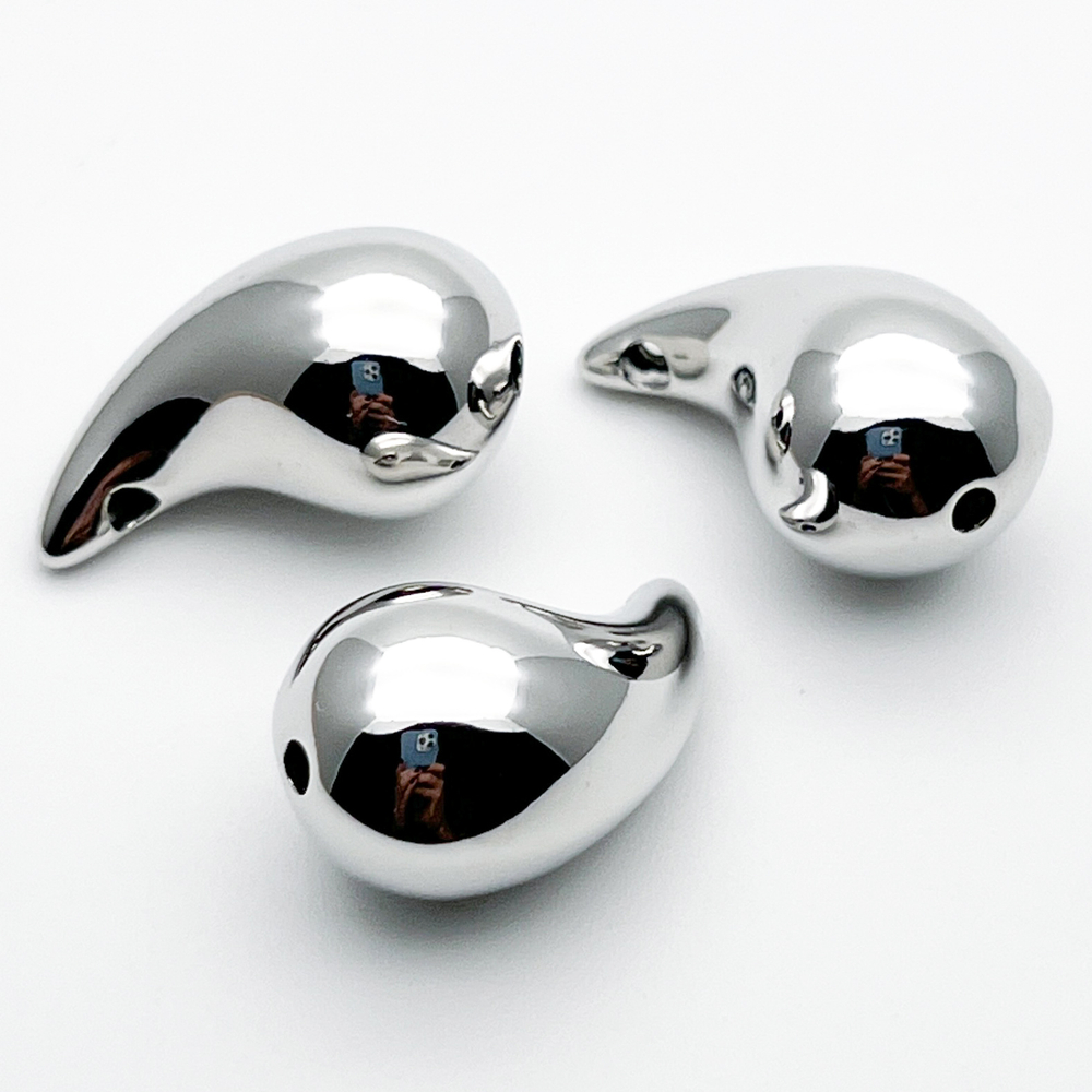 Подвеска Капля, цвет серебро (родий), размер 23*14 мм, цена за 1 шт