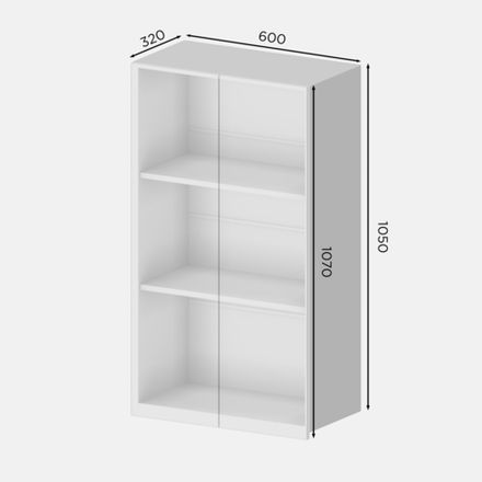 Кухня Модуль ВВ 600 верхний высокий Белый / Кашемир