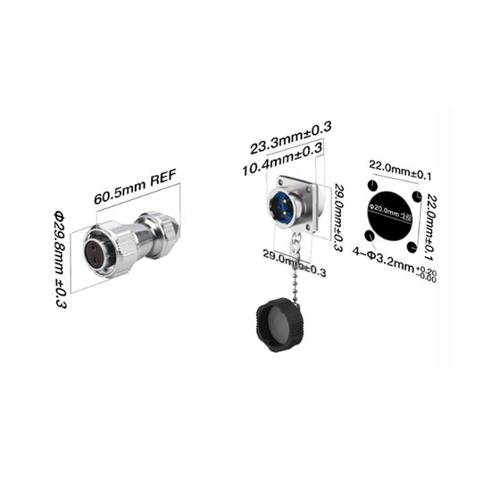 Водонепроницаемый разъем CNLINKO YZ20 2Pin 20A Male+Female IP65