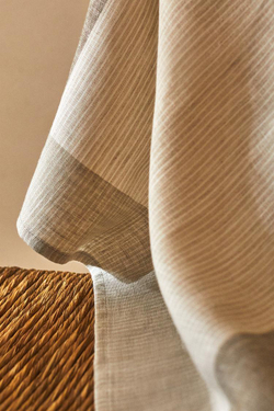 ZARA HOME ПОЛОСАТАЯ ЛЬНЯНАЯ КУХОННАЯ ТКАНЬ, БЕЖЕВЫЙ