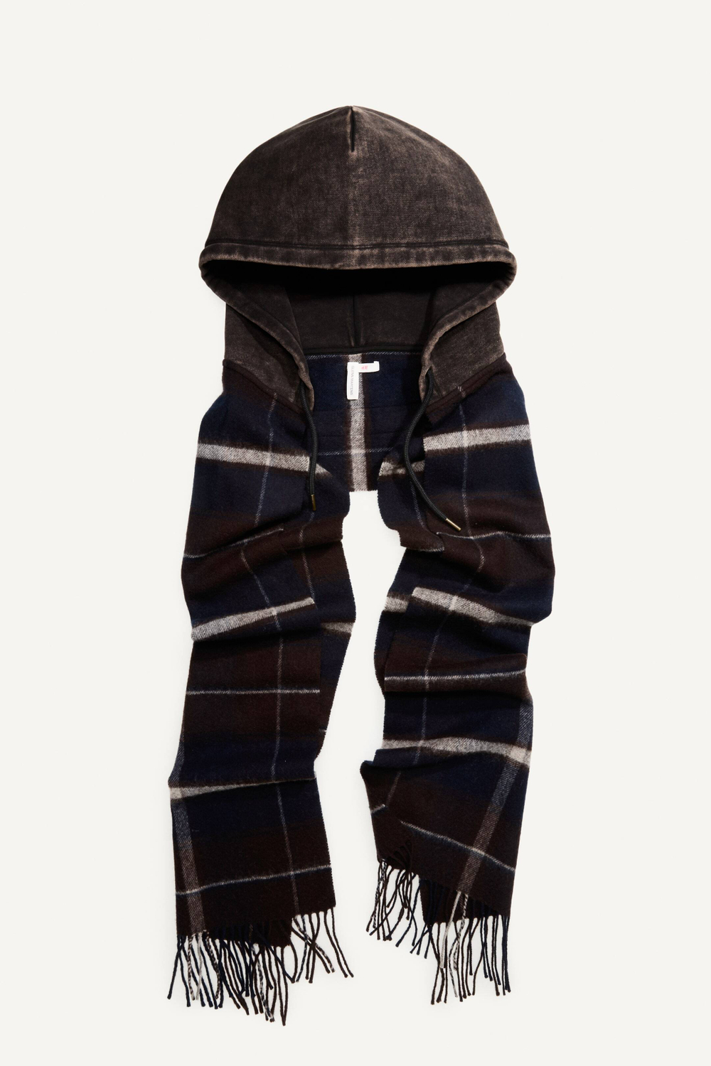 H&M - Glenn Martens Шерстяной шарф с капюшоном, темно-синий