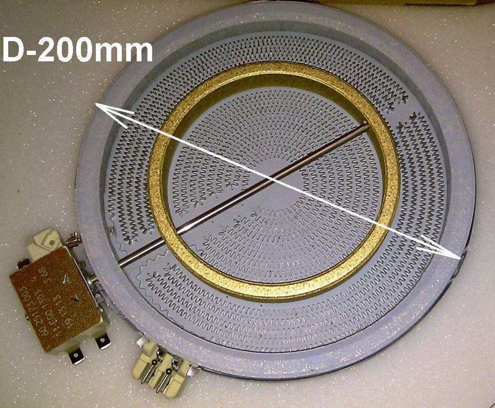 Конфорка стеклокерамика 2 зон D-200мм 2000w/1000w Б/У