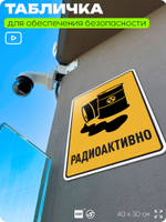 Табличка для обеспечения безопасности "Радиоактивно", для производства, предприятия, организаций, 40х30 см, Silver Plane x Айдентика Технолоджи