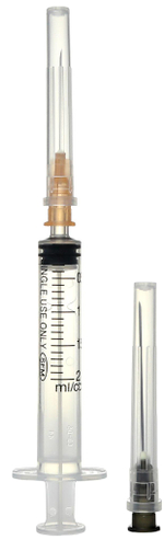 Шприц трехкомпонентный 2 мл Luer с двумя иглами 0,5 ⨯ 25 мм (25G) + 0,7 ⨯ 40 мм (22G) SFM 100 шт