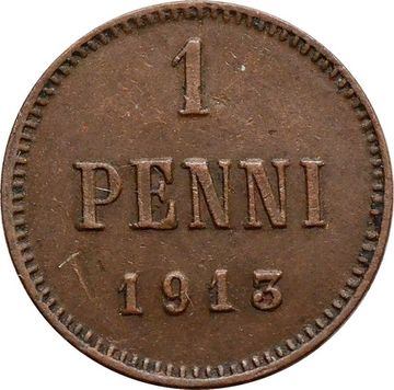 1 пенни 1913 (монета для Финляндии)