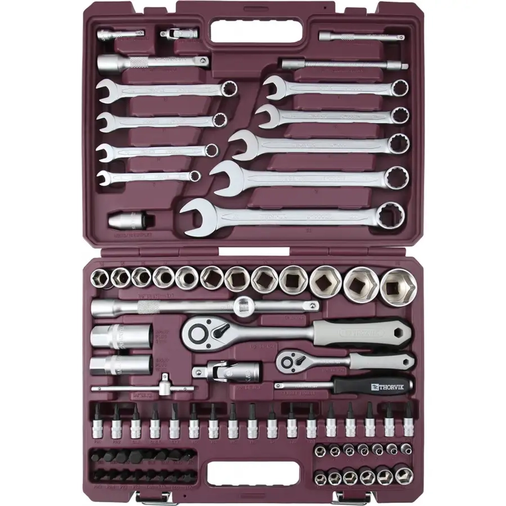 Набор инструмента универсальный 1/4", 1/2" DR THORVIK TS082