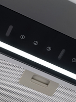 Вытяжка кухонная MACBI Ledy-60GT (BLACK) черный, D150мм,1200м3/ч, полновстраиваемая, мотор 230Ватт, стекло 60см, управл. сенсорное + управл. жестами