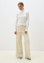 Водолазка в рубчик с кашемиром, цвет молочный