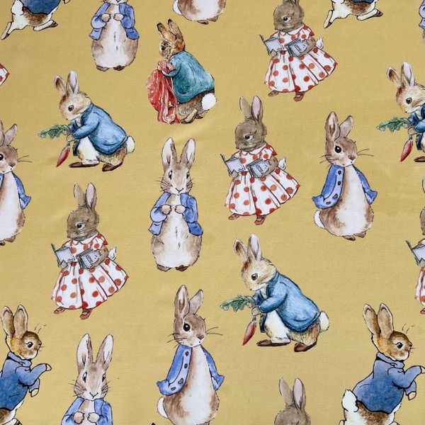 КРОЛИК, ОХРА, 100% хлопок Handmade Fabrics 2