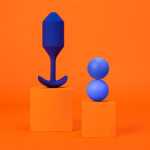 Синяя пробка для ношения с вибрацией 15см b-Vibe Vibrating Snug Plug 4 BV-015-NAV