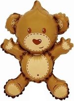 Шар с клапаном (16''/41 см) Мини-фигура, Медвежонок, 1 шт.