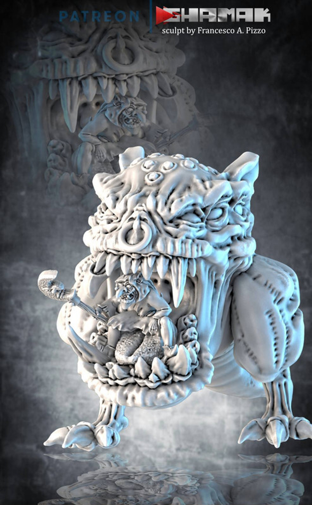 Orks Greenskins Gretchin Squig Грот и сквиг миниатюра для dnd, днд, pathfinder, фентези, Настольная игра, НРИ, Варгейм, РПГ