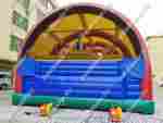 Коммерческий надувной батут "Веселый дом и звери в нём" с крышей 12*7*6 м