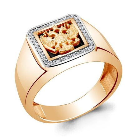 Печатка с гербом России кольцо мужское позолота