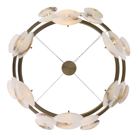 SL1520.303.14 Светильник подвесной ST-Luce Латунь/Алебастр G9 14*5W 4000K CLAM