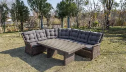 "Бергамо" плетеный обеденный стол, цвет коричневый