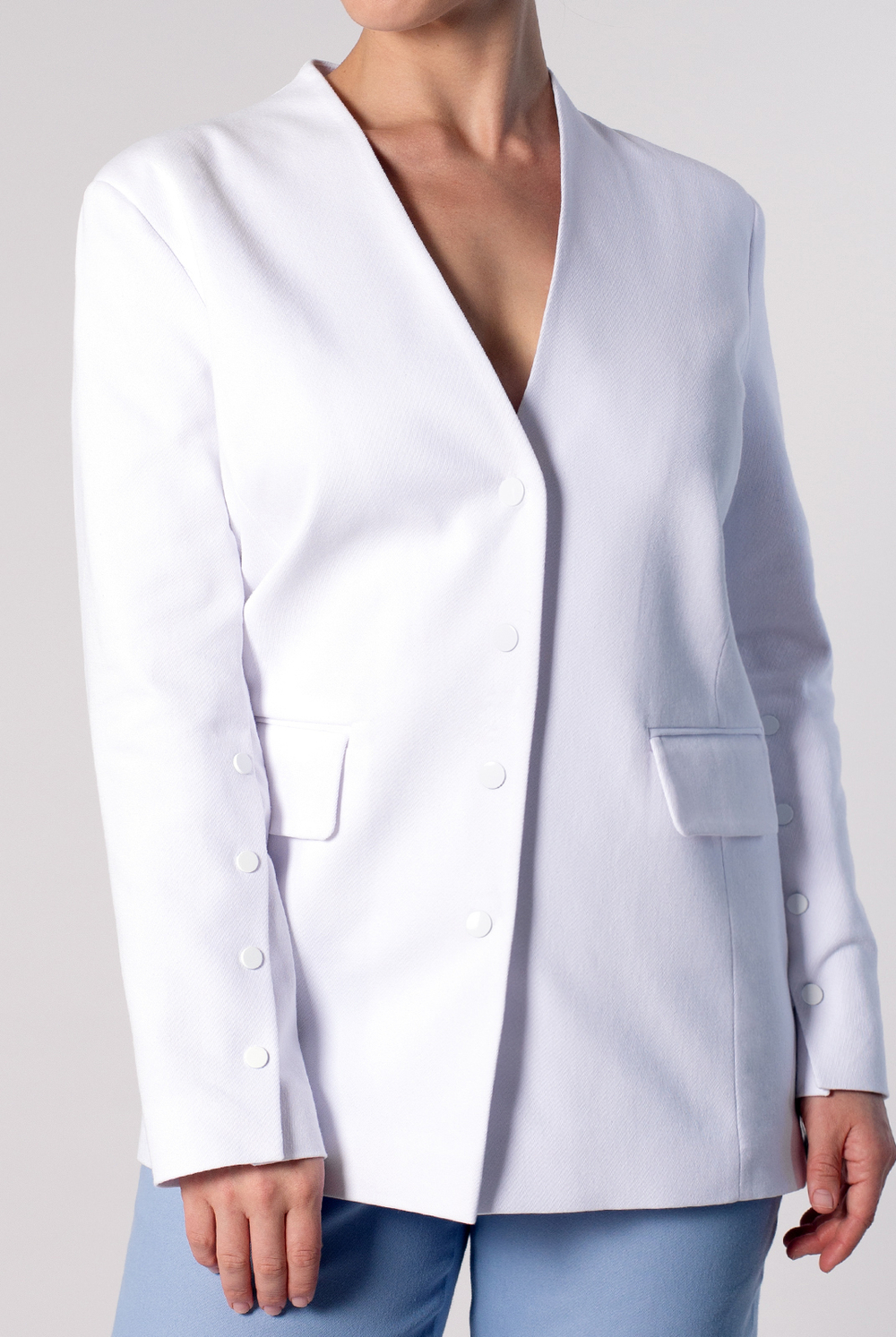 Жакет женский 4357АП, белый #429Беа044357АП