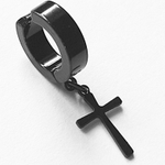 Обманка клипса-кольцо (без прокола) с подвеской "Чёрный крест". Цена за 1 штуку!