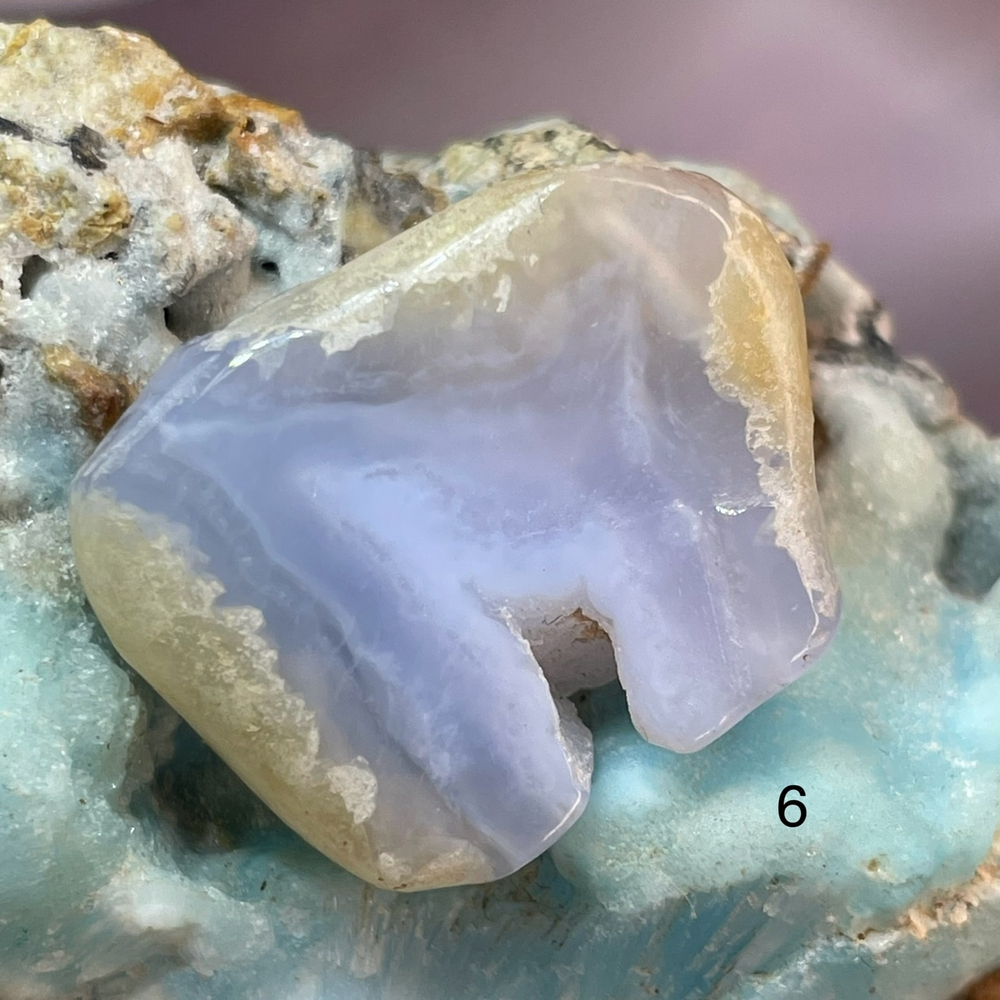 44747 Агат голубой Сапфирин Бусина срез 25-36мм