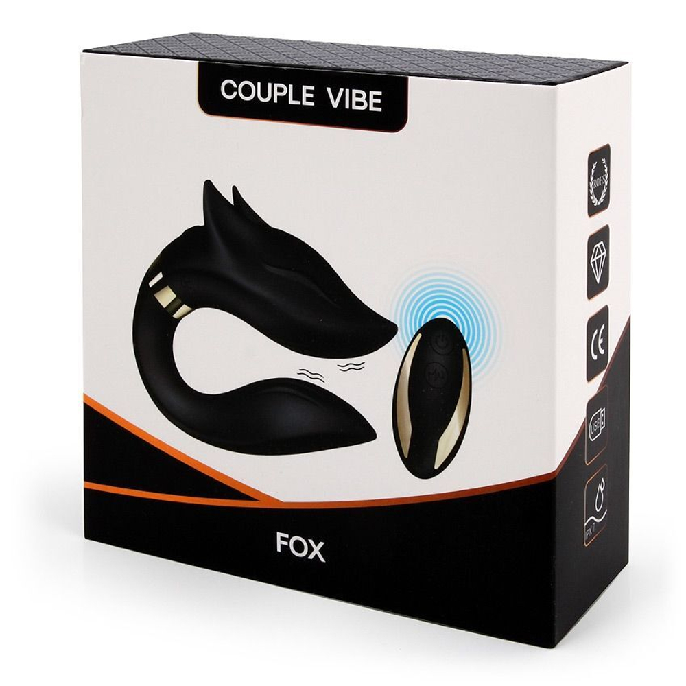 Нежно-розовый вибратор для пар Fox с пультом ДУ (Цвет: нежно-розовый)