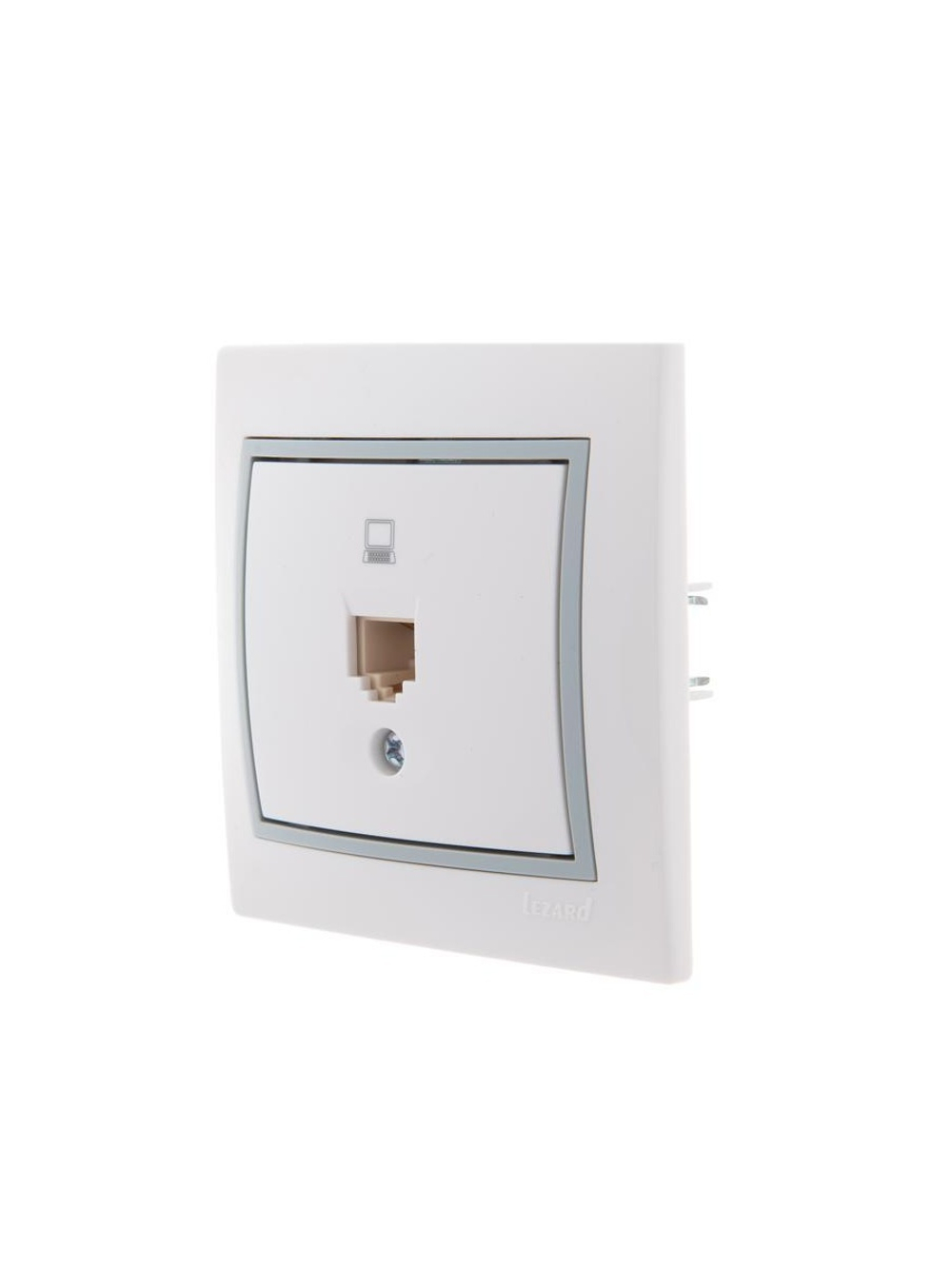 Розетка компьютерная 1-м СП Mira RJ45 бел./сер. LEZARD 701-0215-139
