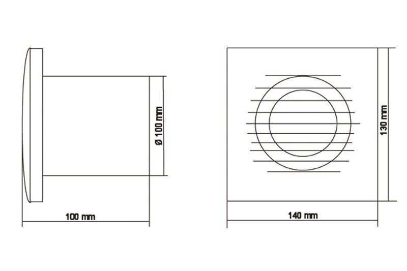 Накладной вентилятор Europlast Т100S серебро