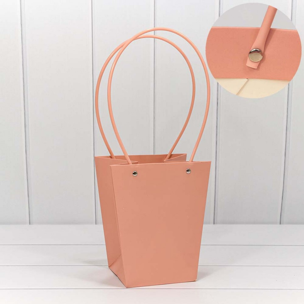 Пакет подарочный 20х17х12см Ваза для цветов (Оранжевый)