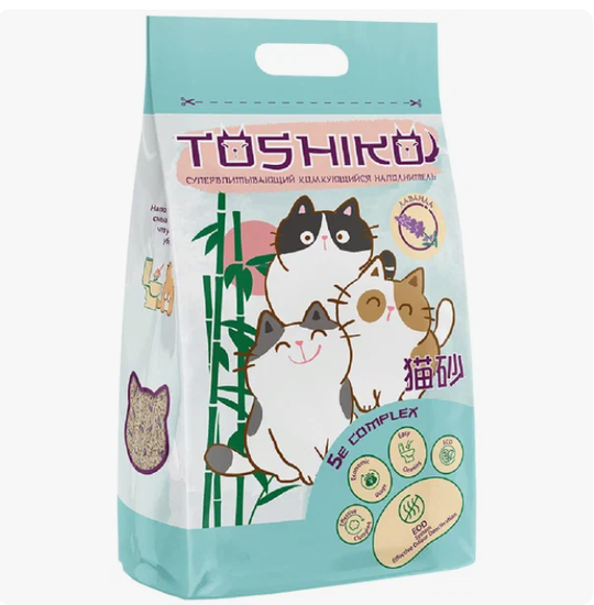 Toshiko Лаванда комкующийся наполнитель древесный