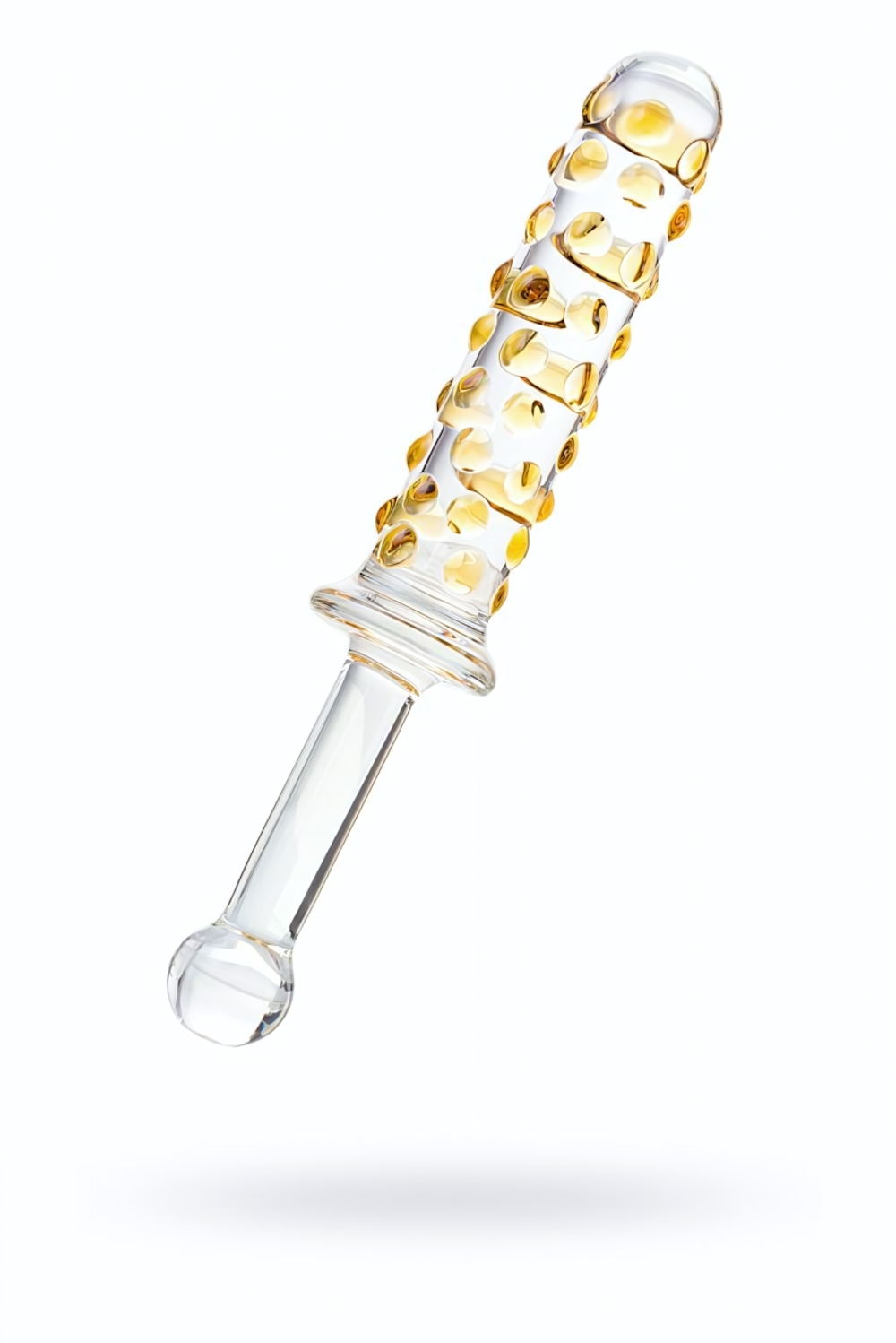 Фаллоимитатор стеклянный желтый 23,5 см