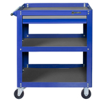МАСТАК (520-01580MB) Тележка открытая «ОПТИМА», 3 полки и ящик, синяя