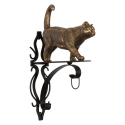 Кронштейн для цветов Кот Welcome Бронза
