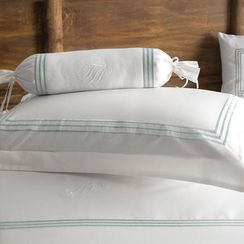 Постельное белье LINE  крем-бирюзовый deluxe TIVOLYO HOME Турция