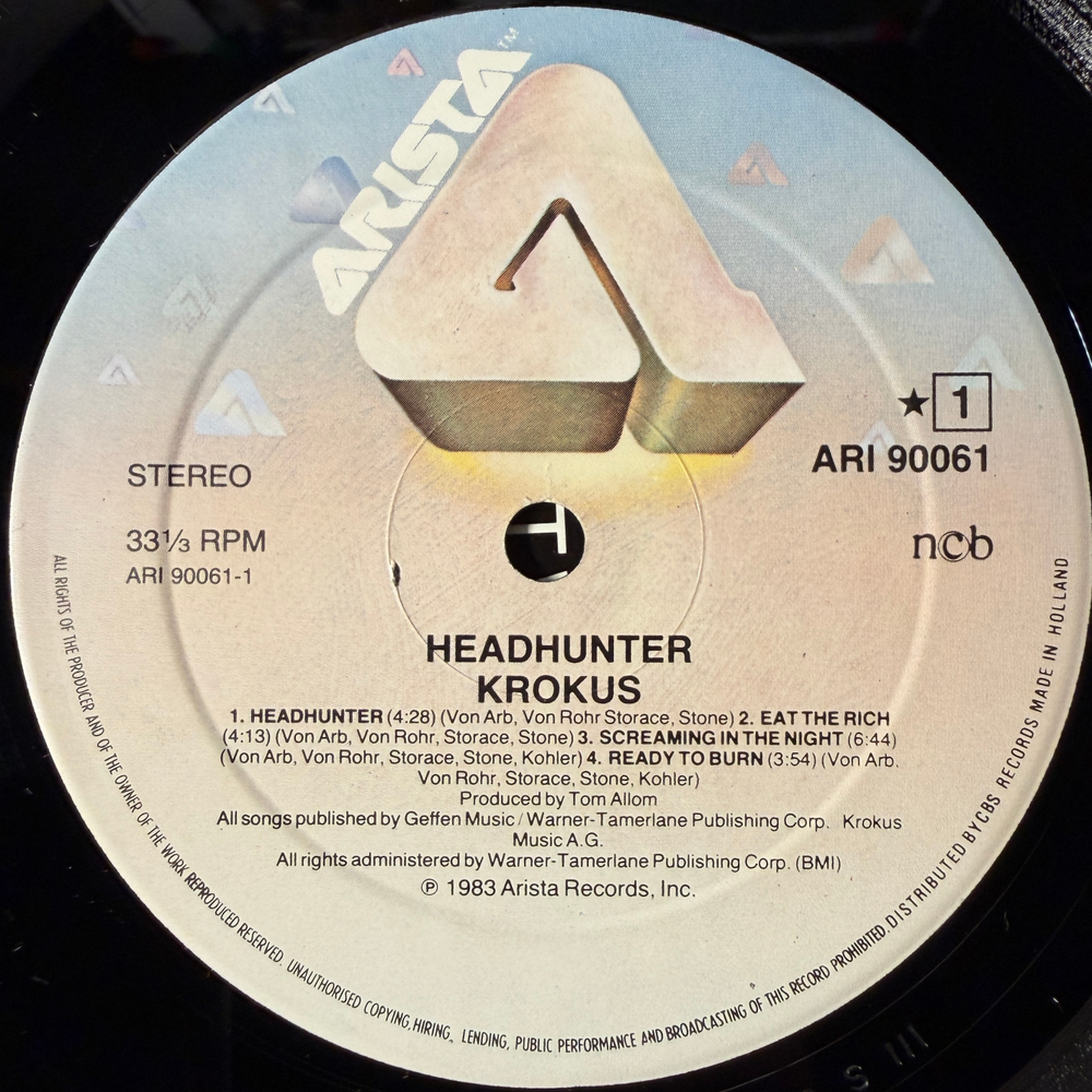 Krokus ‎– Headhunter (Голландия 1983г.)