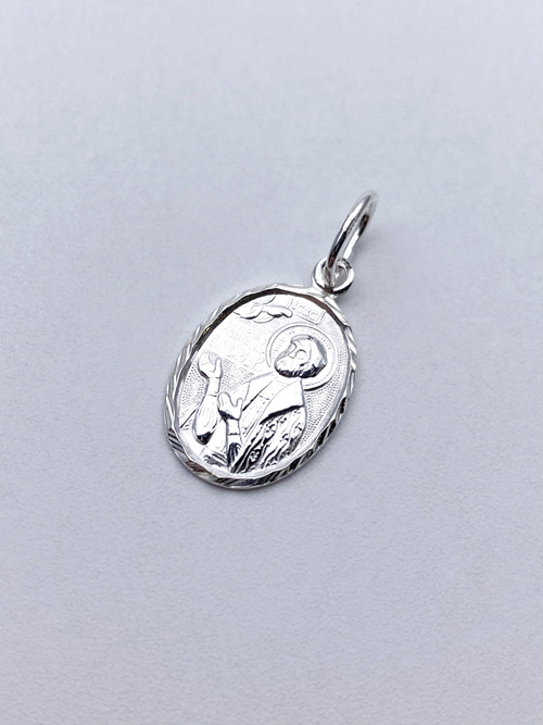 Образок из серебра/Без покрытия/С подвижным ухом/Олег