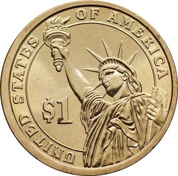 1 доллар (dollar) 2007 P США «Президент США - Джон Адамс (1797-1801)», точки, не правильное хранение