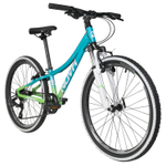 Велосипед 24" NOVATRACK KATRINA р.10" 7 ск. алюм., V-Brake, салатовый-голубой