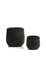 Набор из двух черных кашпо Tival с эффектом цемента, диаметр 50 см/34 см