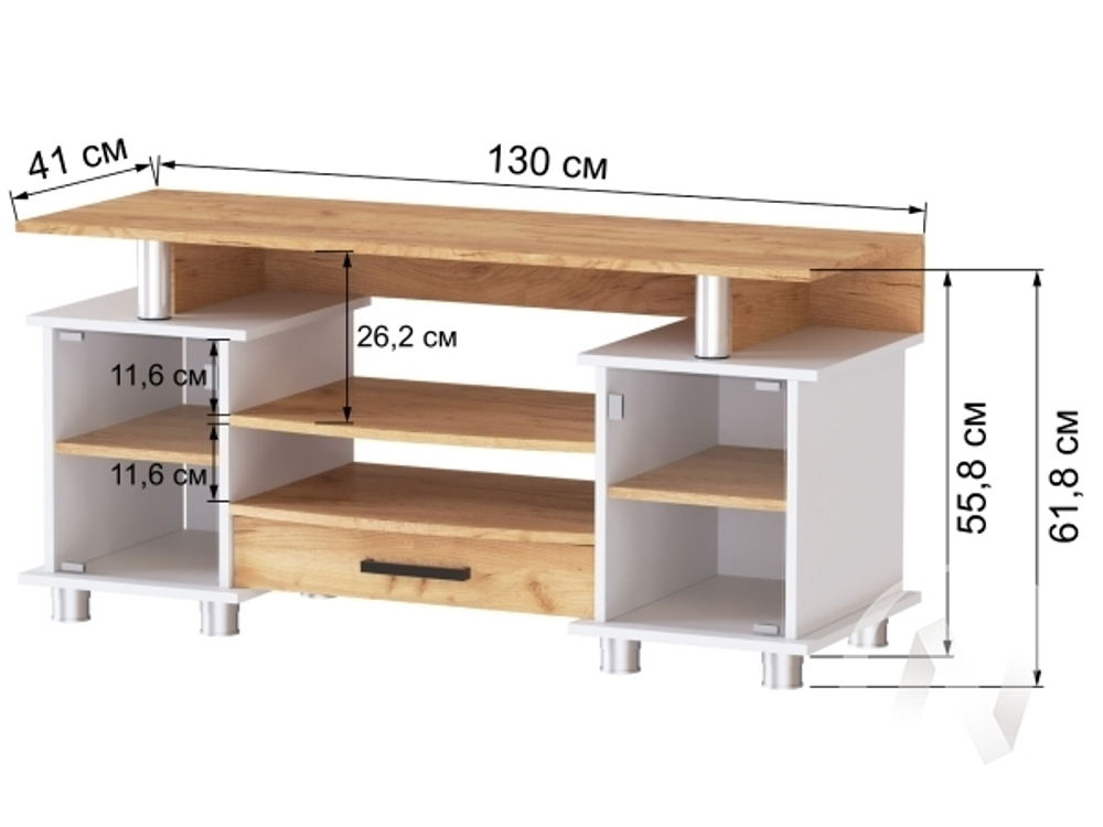 Тумба ТВ 003(к2) (дуб крафт золотой/белый)