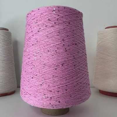 FORTE; 100% хлопок, пайетки 2мм; 640м/100гр; цвет нити розовый, пайетки в цвет нити