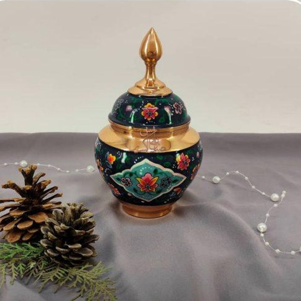 Медная сахарница с росписью Exirmes 30220346 Иран Медная сахарница с росписью Exirmes 30220346 Иран