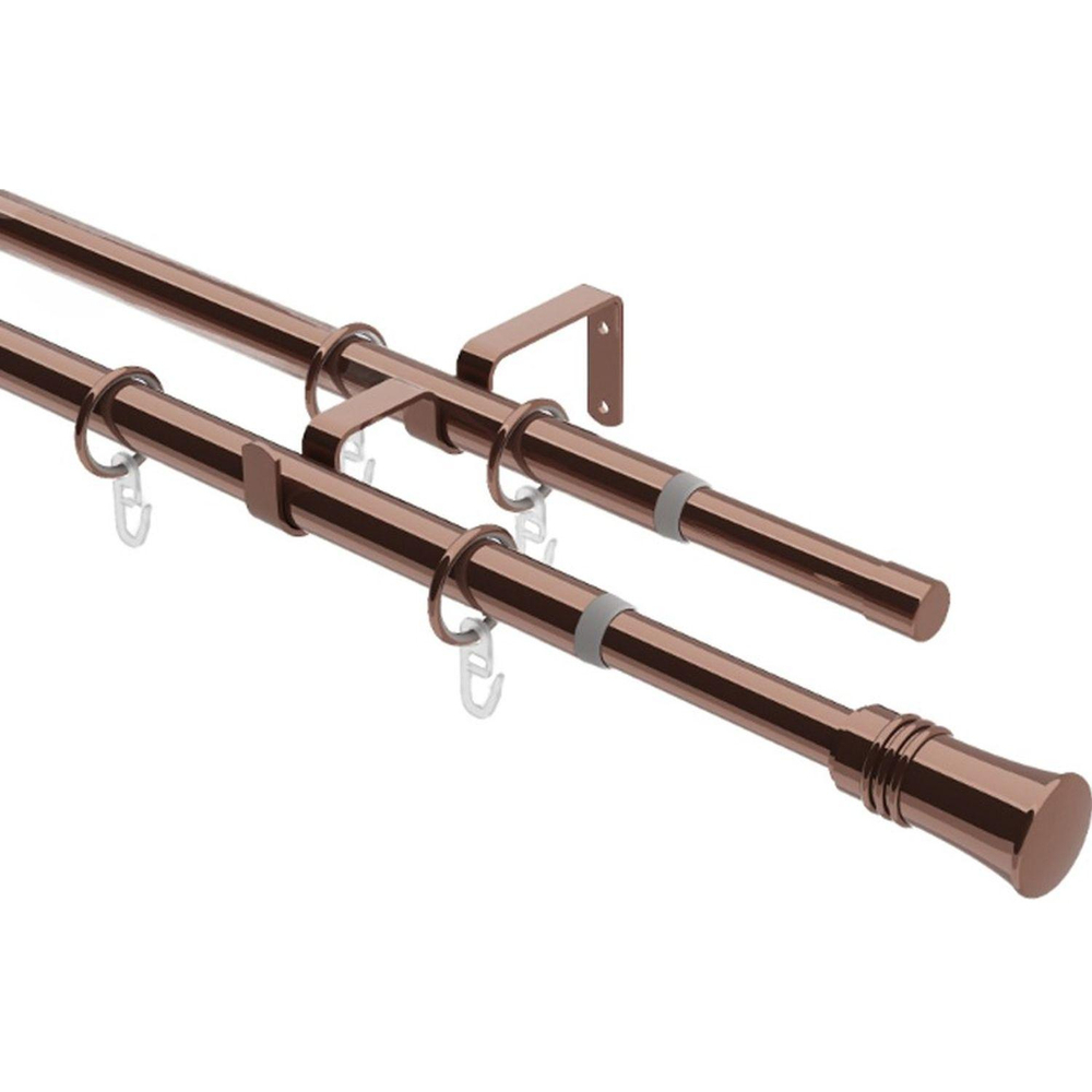 Карниз ARX_двойной 16/19мм Телескоп 246.688 160/300 с мет.кольцами, коньяк