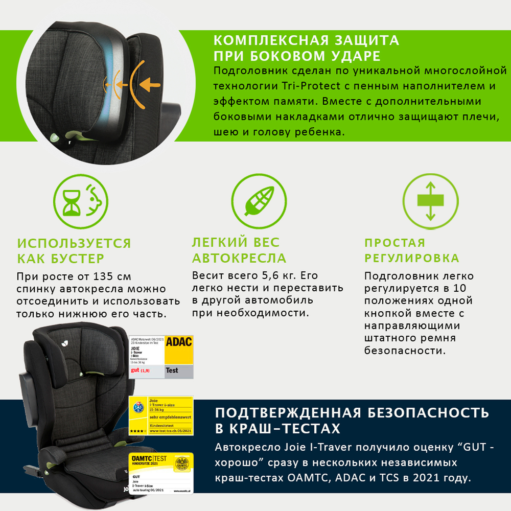 Детское автокресло Joie I-Traver