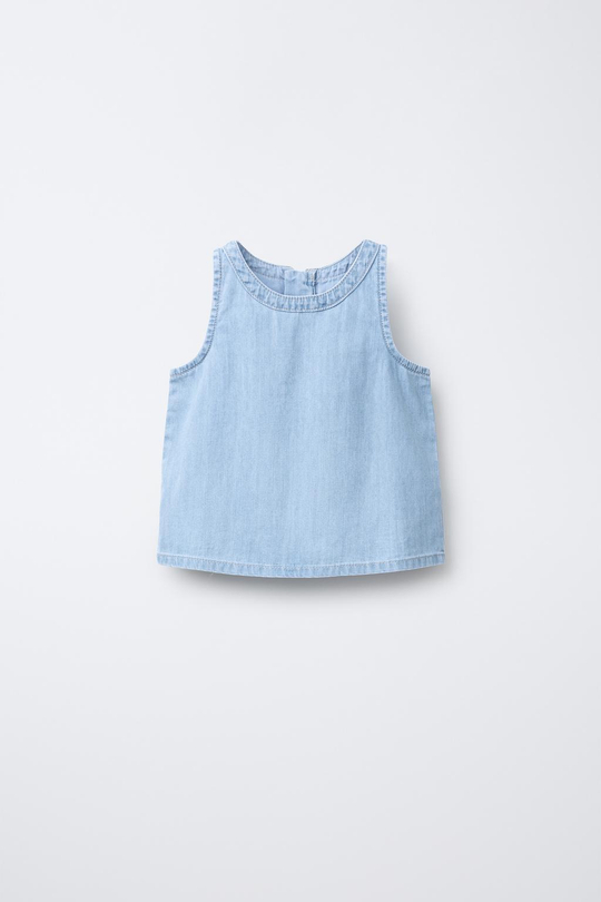 ZARA ТОП ИЗ ДЕНИМА, ГОЛУБОЙ