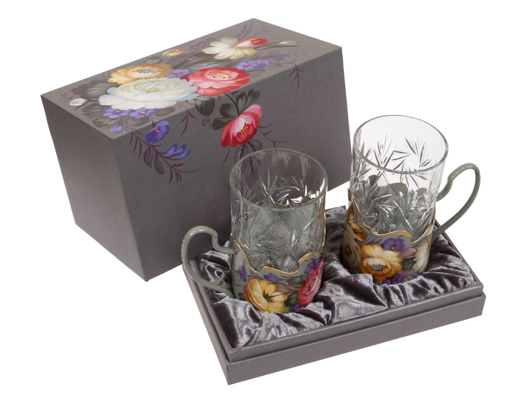 Set of 2 tea glass holders in a gift box SET02D19012023002