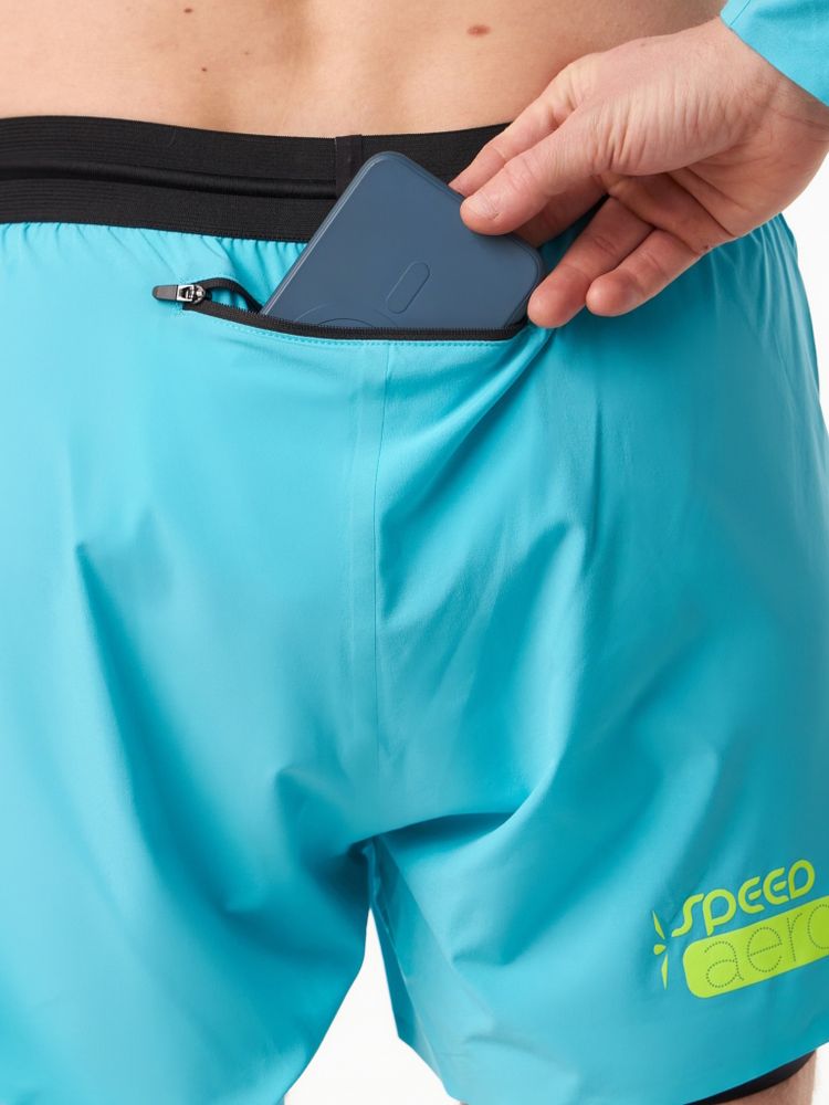 ШОРТЫ МУЖСКИЕ SPEED AERO 5 ELEVATE 2IN1 SHORT | SKYBLUE YELLOW